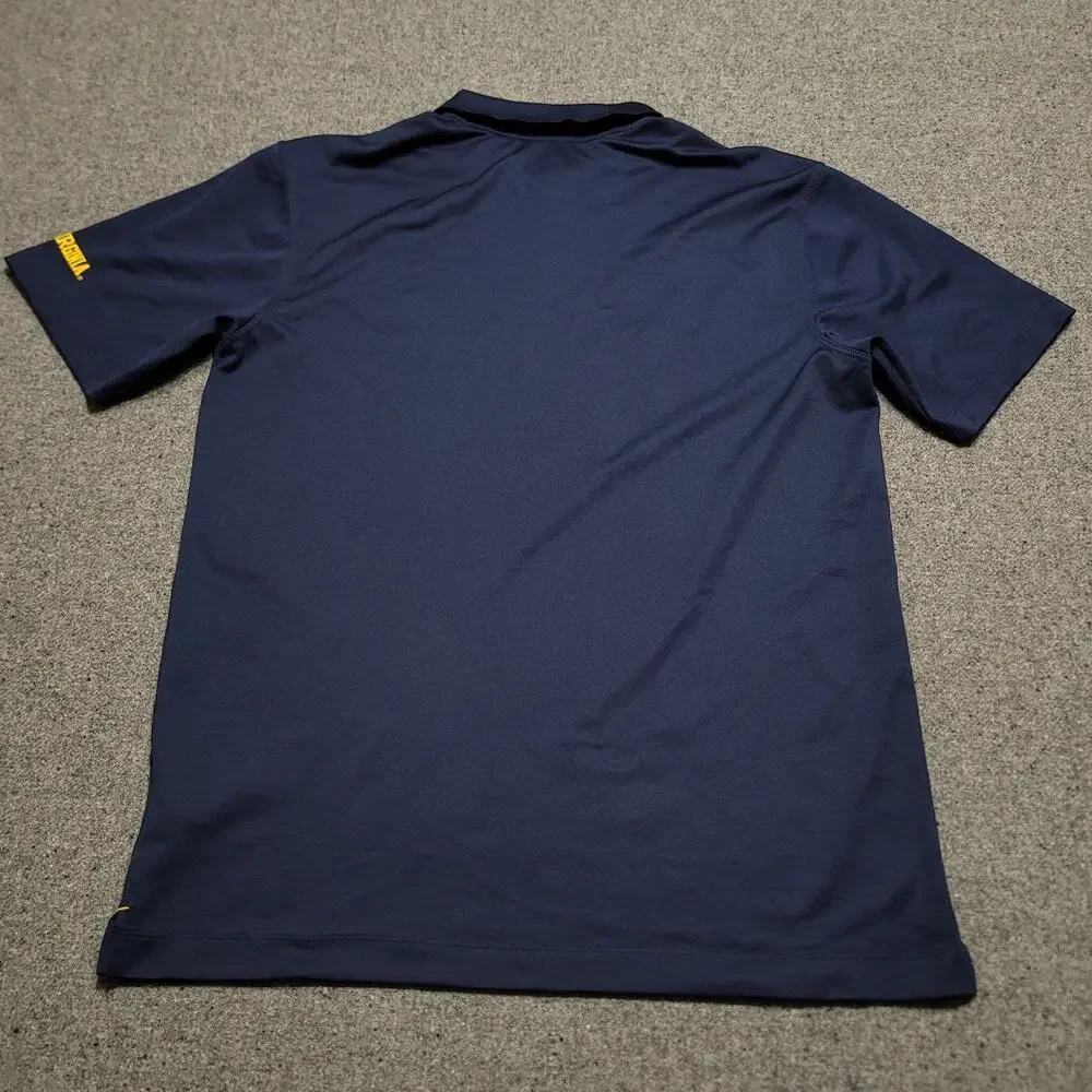 Nike West Virginia Mountaineers Shirt Mens Medium Navy Gold Dri Fit Golf Polo
